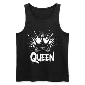 Couronne de reine Splash - Débardeur bio Premium Homme - noir - Devant - AI Model Male 178 light (178cm)