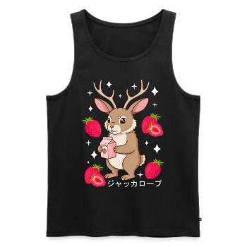 Jackalope Strawberry Milkshake - Men's Premium Organic Tank Top - black - Front - AI Model Male 178 light (178cm)