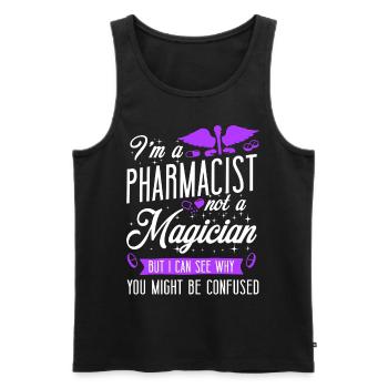 Technicien en pharmacie - Débardeur bio Premium Homme - noir - Devant - Michal (187cm)