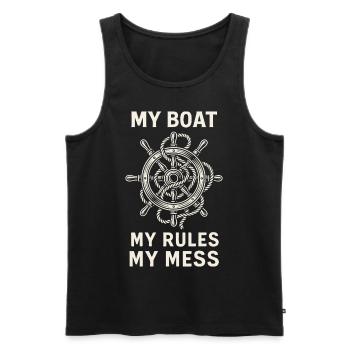 My Boat My Rules My Chaos Captain Humor - Men's Premium Organic Tank Top - black - Front - Michal (187cm)