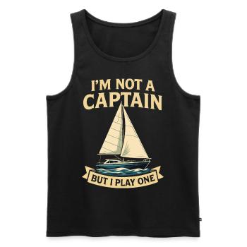 Funny saying I'm not a captain Saying - Men's Premium Organic Tank Top - black - Front - Michal (187cm)