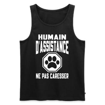 Humain d’assistance Ne pas caresser - Débardeur bio Premium Homme - noir - Devant - Michal (187cm)