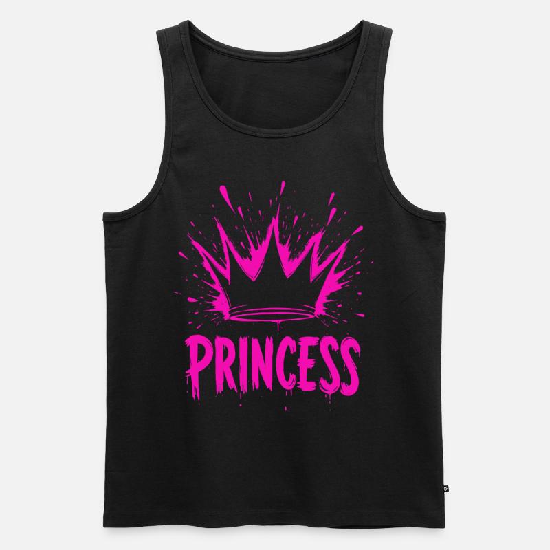 Prinzessin Krone Splash - Männer Premium Bio Tank Top - Schwarz