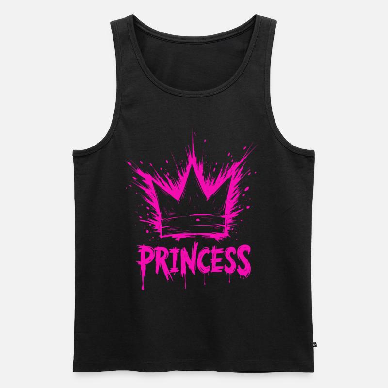 Prinzessin Krone Splash - Männer Premium Bio Tank Top - Schwarz