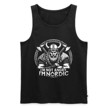 Wikinger I'm Not Angry I'm Nordic - Männer Premium Bio Tank Top - Schwarz - Vorne - Michal (187cm)