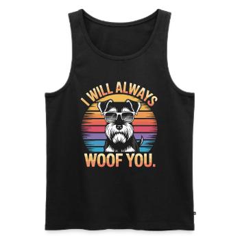 Je vais toujours aboyer après toi chien rétro - Débardeur bio Premium Homme - noir - Devant - Michal (187cm)