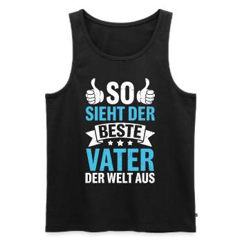 So Sieht Der Beste Vater Der Welt Aus - Männer Premium Bio Tank Top - Schwarz - Vorne - Michal (187cm)