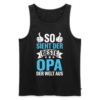 So Sieht Der Beste Opa Der Welt Aus - Männer Premium Bio Tank Top - Schwarz - Vorne - Michal (187cm)