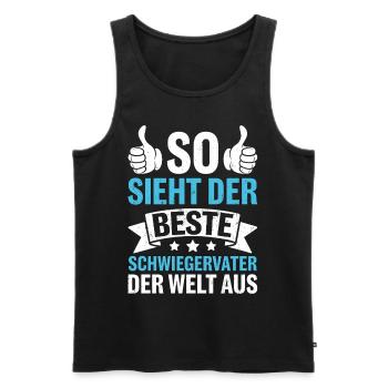 So Sieht Der Beste Schwiegervater Der Welt Aus - Männer Premium Bio Tank Top - Schwarz - Vorne - Michal (187cm)
