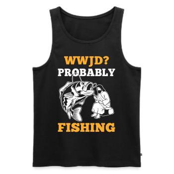 Angeln Fisch Angelfisch Wie Jesus Fischen - Männer Premium Bio Tank Top - Schwarz - Vorne - AI Model Male 178 light (178cm)