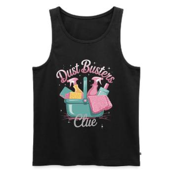 Dust Busters Club Reinigung und Spaß Design für - Männer Premium Bio Tank Top - Schwarz - Vorne - Michal (187cm)
