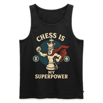 Chess is my superpower funny - Men's Premium Organic Tank Top - black - Front - Michal (187cm)