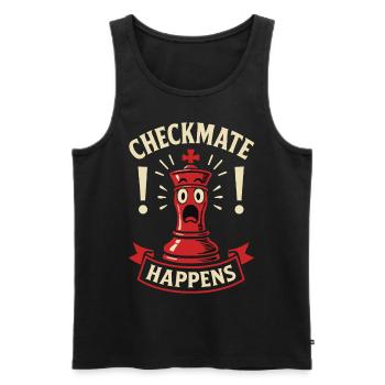 Checkmate Happens Jeu de société de joueur d’échecs - Débardeur bio Premium Homme - noir - Devant - Michal (187cm)