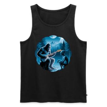 Bigfoot & Alien, Gitarre, Gitarrist - Männer Premium Bio Tank Top - Schwarz - Vorne - Michal (187cm)