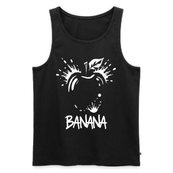 Banana Apple Joke - Men's Premium Organic Tank Top - black - Front - AI Model Male 178 light (178cm)