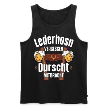 Trachtenshirt Herren Trachten T-Shirt Lederhose - Männer Premium Bio Tank Top - Schwarz - Vorne - AI Model Male 178 light (178cm)