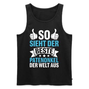 So Sieht Der Beste Patenonkel Der Welt Aus - Männer Premium Bio Tank Top - Schwarz - Vorne - Michal (187cm)