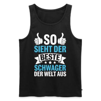 So Sieht Der Beste Schwager Der Welt Aus - Männer Premium Bio Tank Top - Schwarz - Vorne - Michal (187cm)