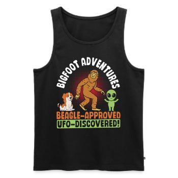 Bigfoot Beagle Genehmigt, Beagle UFO Bigfoot - Männer Premium Bio Tank Top - Schwarz - Vorne - Michal (187cm)