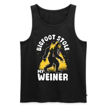 Bigfoot Got My Weiner Bigfoot Sasquatch - Men's Premium Organic Tank Top - black - Front - AI Model Male 178 light (178cm)