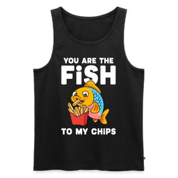 Fisch Und Chips Du Bist Der Fisch Zu Meinen Chips - Männer Premium Bio Tank Top - Schwarz - Vorne - Michal (187cm)