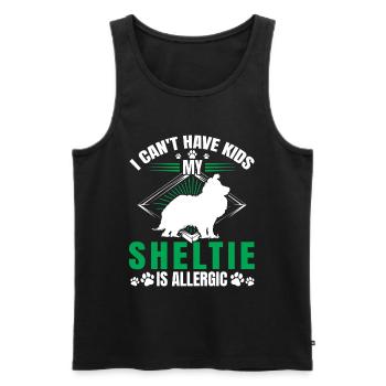 Sheltie is allergic to Shetland Sheepdog - Men's Premium Organic Tank Top - black - Front - AI Model Male 178 light (178cm)