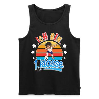 Ich Bin 1. Klasse Fußball Schulkind - Männer Premium Bio Tank Top - Schwarz - Vorne - AI Model Male 178 light (178cm)