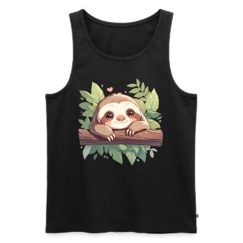 Sloths Sloth - Men's Premium Organic Tank Top - black - Front - AI Model Male 178 light (178cm)