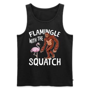 Squatch Bigfoot Sasquatch Flamingo - Männer Premium Bio Tank Top - Schwarz - Vorne - AI Model Male 178 light (178cm)