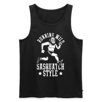 Running Wild - Sasquatch Style Bigfoot Running - Débardeur bio Premium Homme - noir - Devant - Michal (187cm)