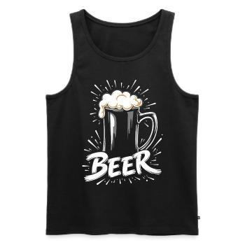 Beer Mug - Men's Premium Organic Tank Top - black - Front - AI Model Male 178 light (178cm)