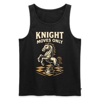 Schachspieler Ritter Bewegt Sich Nur Brettspiel - Männer Premium Bio Tank Top - Schwarz - Vorne - AI Model Male 178 light (178cm)