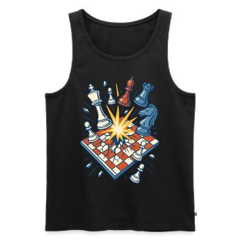Chess Explosion Funny Chess Player Design - Men's Premium Organic Tank Top - black - Front - Michal (187cm)