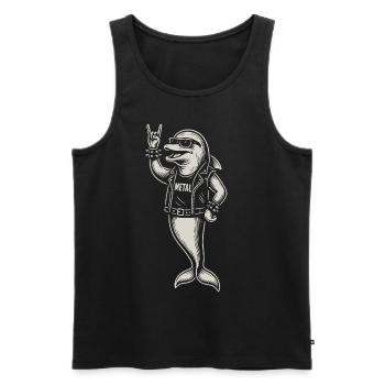 Metal Musik Delphin Rock Musik Heavy Metal - Männer Premium Bio Tank Top - Schwarz - Vorne - Michal (187cm)