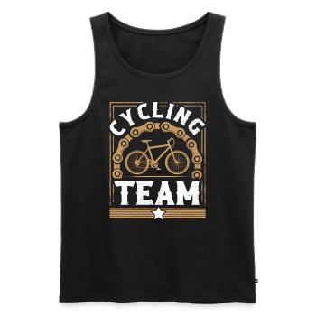 Bicycle Cycling Team - Men's Premium Organic Tank Top - black - Front - Michal (187cm)