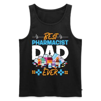 Pharmacy Tech Technician - Men's Premium Organic Tank Top - black - Front - AI Model Male 178 light (178cm)