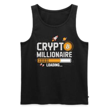 Crypto Loading - Devenez millionnaire - Débardeur bio Premium Homme - noir - Devant - Michal (187cm)