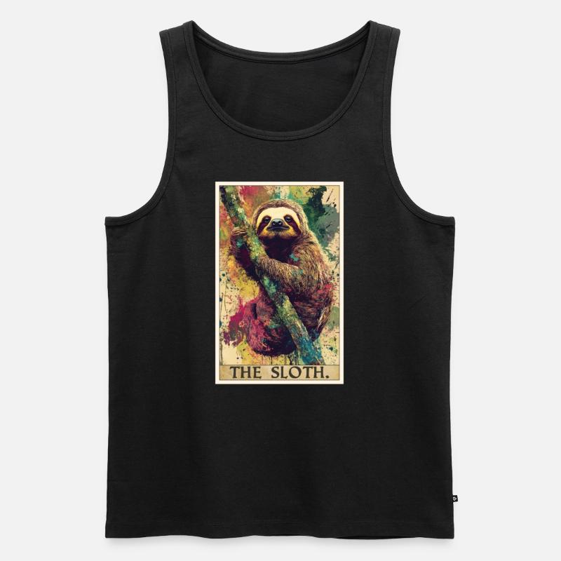 Faultiere Faultier - Männer Premium Bio Tank Top - Schwarz