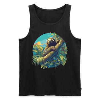 Sloths Sloth - Men's Premium Organic Tank Top - black - Front - AI Model Male 178 light (178cm)