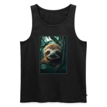 Sloths Sloth - Men's Premium Organic Tank Top - black - Front - AI Model Male 178 light (178cm)