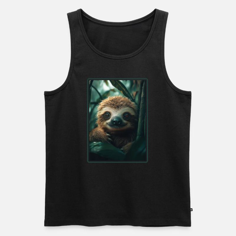 Faultiere Faultier - Männer Premium Bio Tank Top - Schwarz