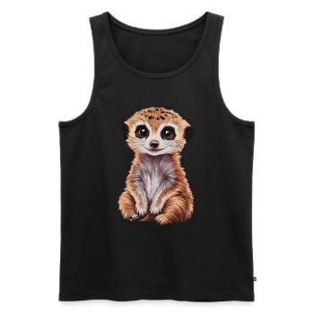 Suricate mignon pour les amoureux des animaux et - Débardeur bio Premium Homme - noir - Devant - Michal (187cm)