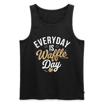 Every day waffle day is a miracle - Men's Premium Organic Tank Top - black - Front - AI Model Male 178 light (178cm)