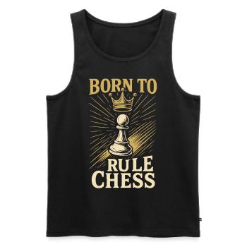 Born To Rule Joueur d’échecs Chess Club Fun - Débardeur bio Premium Homme - noir - Devant - Michal (187cm)