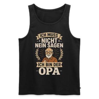 Opa Großvater Geburtstag, Opa Vatertag lustig - Männer Premium Bio Tank Top - Schwarz - Vorne - Michal (187cm)