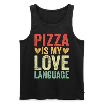 Pizza Is My Love Language - Männer Premium Bio Tank Top - Schwarz - Vorne - AI Model Male 178 light (178cm)
