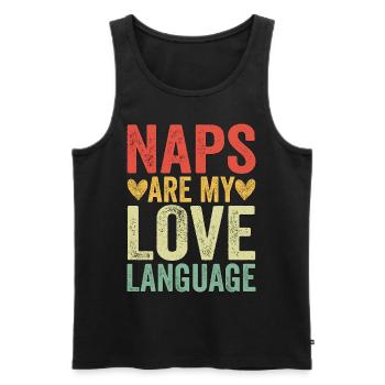 Naps Are My Love Language - Men's Premium Organic Tank Top - black - Front - AI Model Male 178 light (178cm)