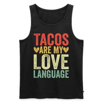 Tacos Are My Love Language - Männer Premium Bio Tank Top - Schwarz - Vorne - AI Model Male 178 light (178cm)