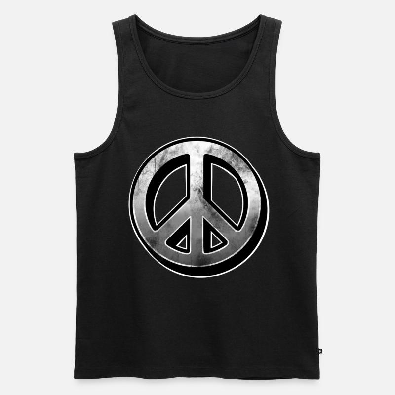 Peacezeichen - Männer Premium Bio Tank Top - Schwarz