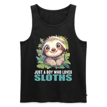 Sloths Sloth - Men's Premium Organic Tank Top - black - Front - AI Model Male 178 light (178cm)